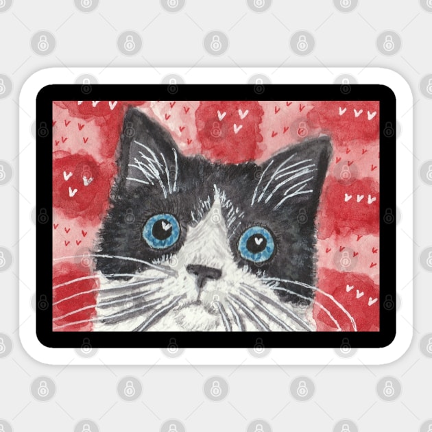 Cute  cat  face  art Sticker by SamsArtworks